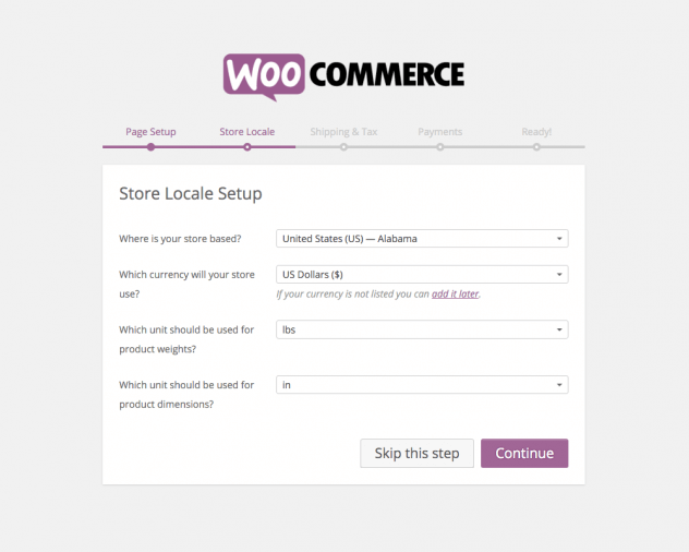 Woocommerce Store Locale