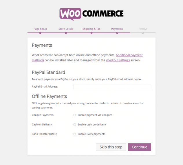 Woocommerce Payment Setup